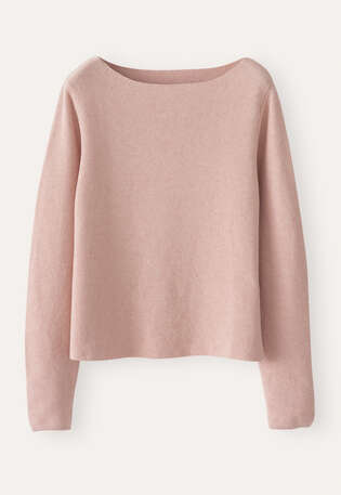 Boat-neck sweater, Shell rose, webstill