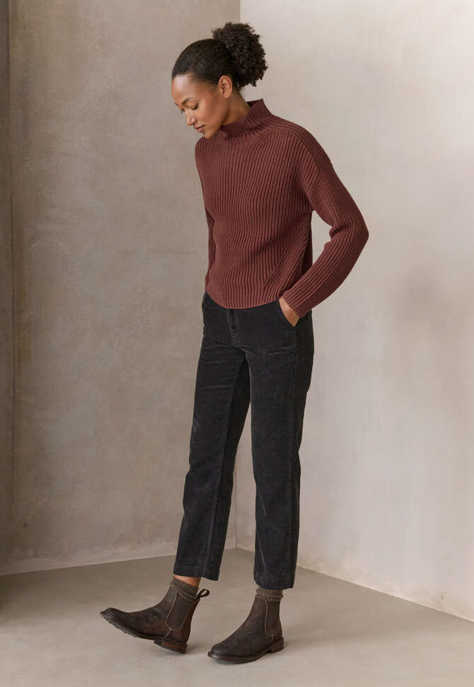 Funnel-neck sweater, Plum, completeTheLook