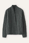 Cable-stitch cardigan, Grey teal, webstill