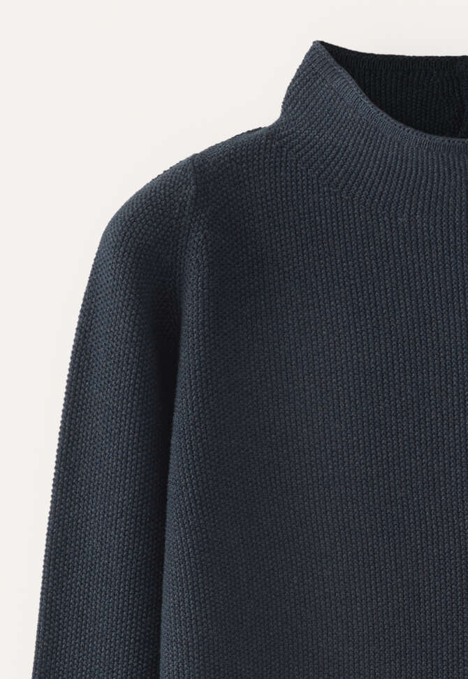 Funnel-neck sweater, Dark petrol, completeTheLook