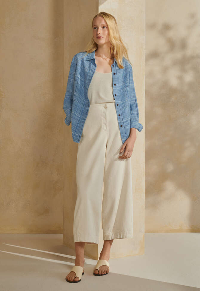 Cropped trousers, Ecru, completeTheLook