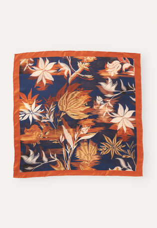 Square scarf, Blue orange, webstill