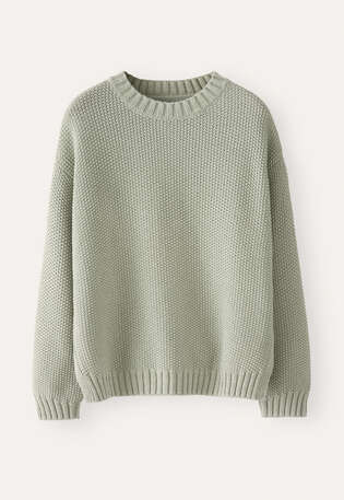Moss-stitch sweater, Pale mint, webstill
