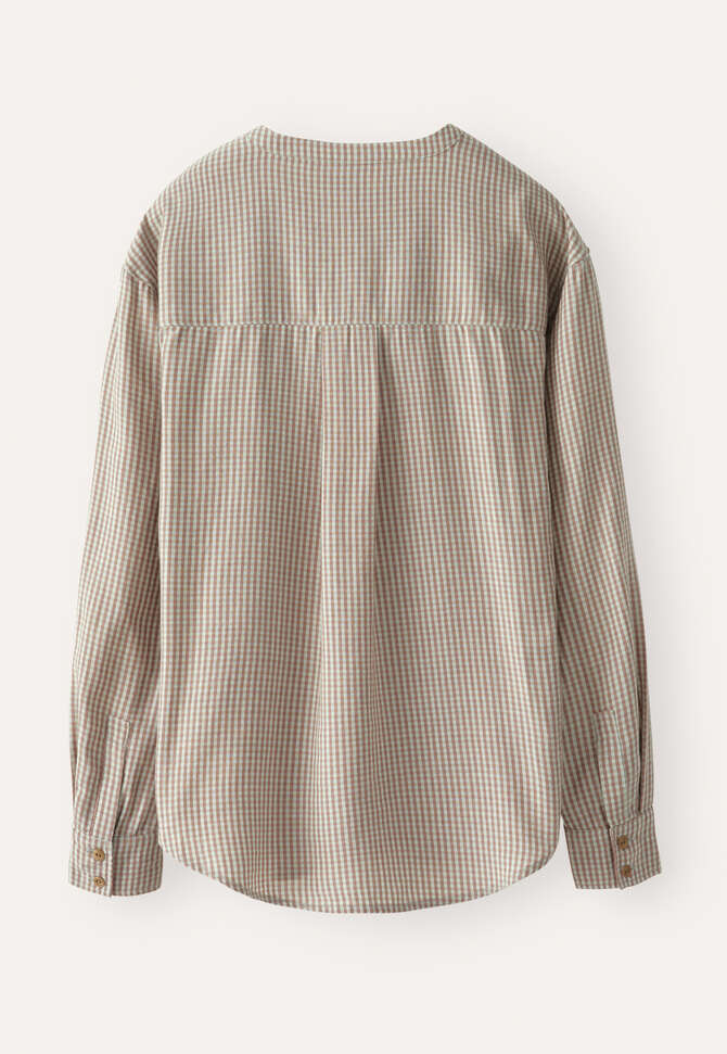 Gingham blouse, Mint taupe, completeTheLook