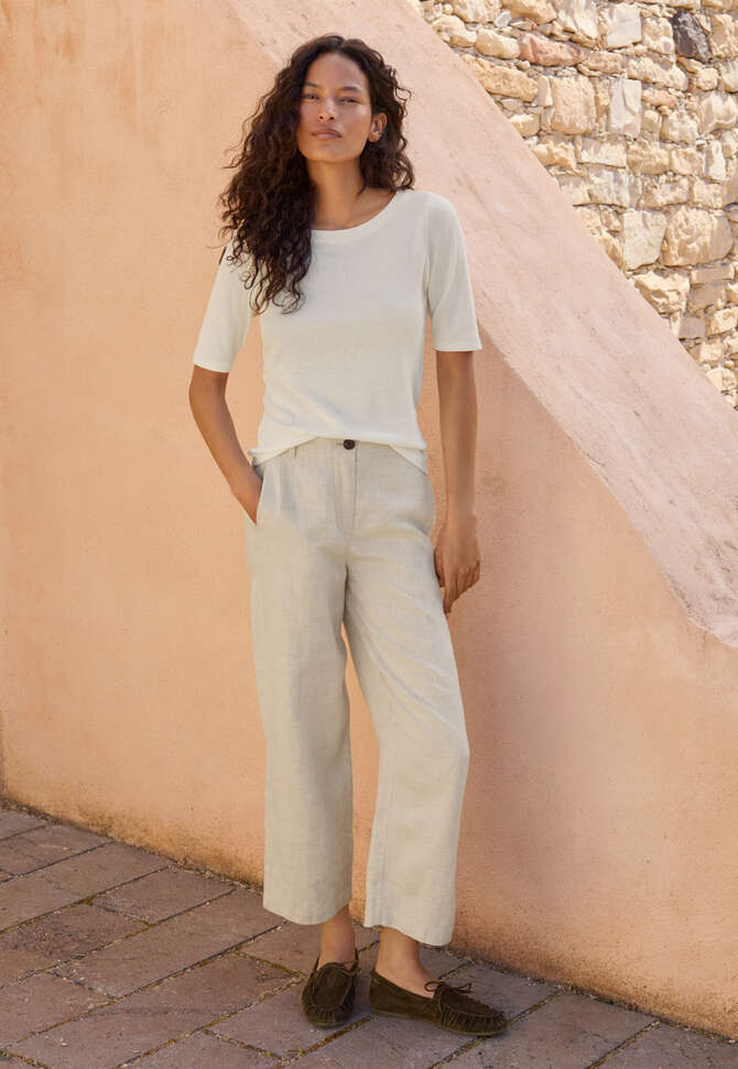 Ribbed jersey top, Ecru, completeTheLook