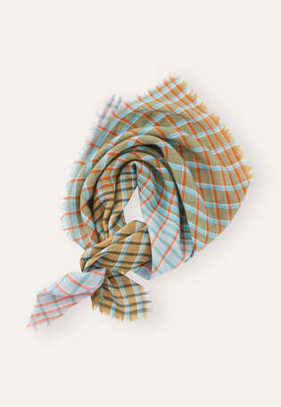 Checked scarf, Sage rose, webstill