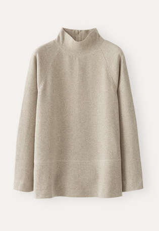 Funnel-neck tunic, Grey mink, webstill