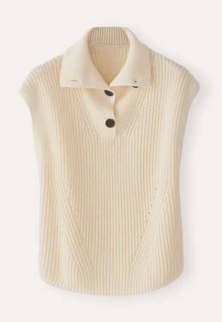 Sleeveless sweater, Cream, webstill