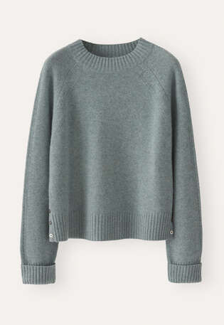 Raglan-sleeve sweater, Lagoon, webstill
