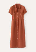 Gathered-waist dress, Chilli orange, webstill