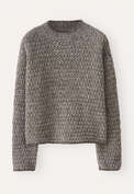 Stitch-detail sweater, Grey brown, webstill