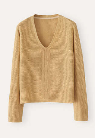 V-neck sweater, Sand yellow, webstill