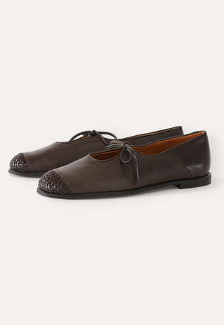 Tie-front shoes, Dark brown, webstill