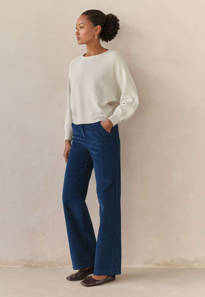 Moss-stitch sweater, Grey cream, completeTheLook