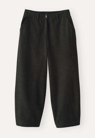 Barrel-leg trousers, Brown black, webstill