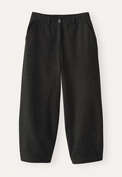 Barrel-leg trousers, Brown black, webstill