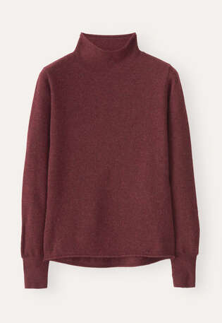 Slim funnel-neck sweater, Cranberry, webstill