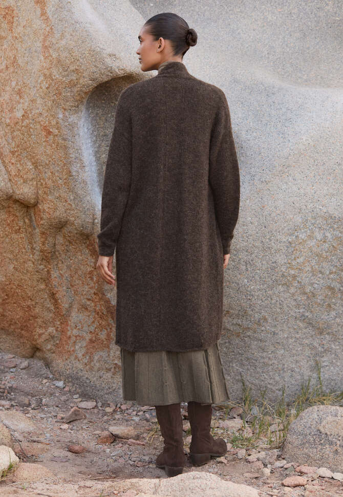 Edge-to-edge cardigan, Dark brown, completeTheLook