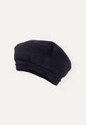 Knitted beret, Blue black, webstill