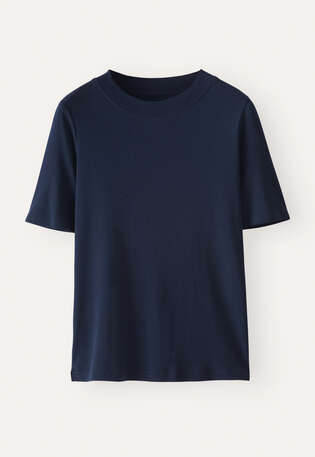 Silk & cotton T-shirt, Midnight, webstill