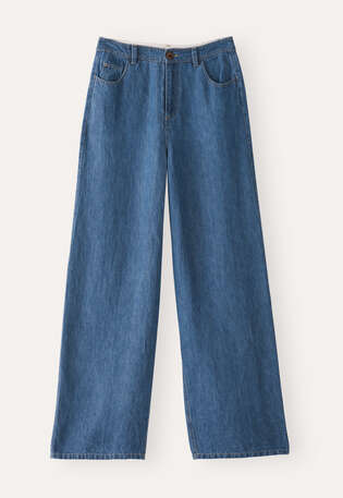 Indigo linen jeans, Washed indigo, webstill