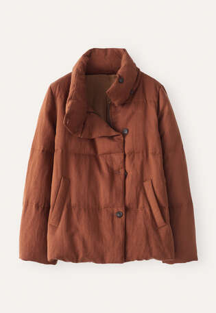 funnel-neck padded coat, Chilli rust, webstill