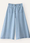 Indigo-dyed culottes, Pale denim, webstill