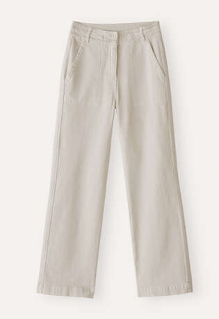 Straight-leg trousers, Ecru, webstill