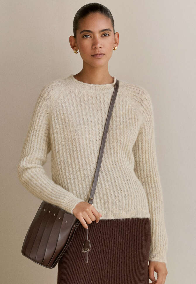 Round-neck sweater, Natural stone, completeTheLook