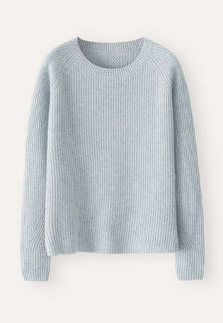Ribbed crew-neck sweater, Ice blue, webstill