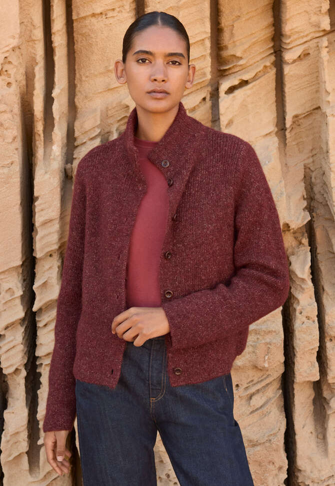 Button-through cardigan, Rust red, completeTheLook