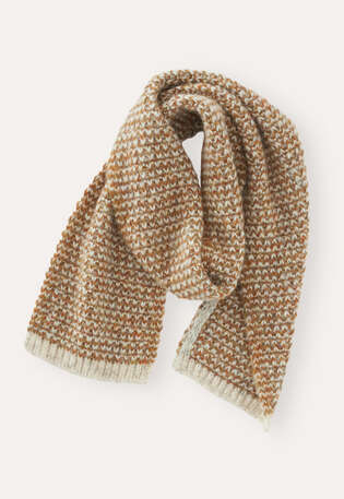 Stitch-detail scarf, Rust grey, webstill