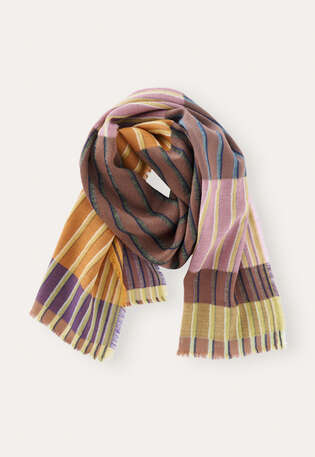 Striped scarf, Mauve mint, webstill