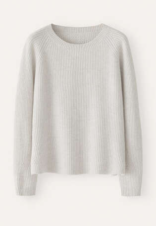 Ribbed crew-neck sweater, Grey pearl, webstill