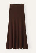Knitted skirt, Fig brown, webstill