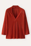 V-neck buttoned sweater, Brick red, webstill