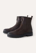 Zip-front boots, Dark brown, webstill