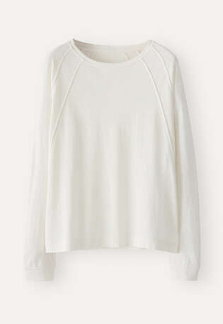 Panelled jersey top, Ecru, webstill