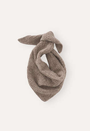 Triangle tuck-stitch scarf, Brown taupe, webstill