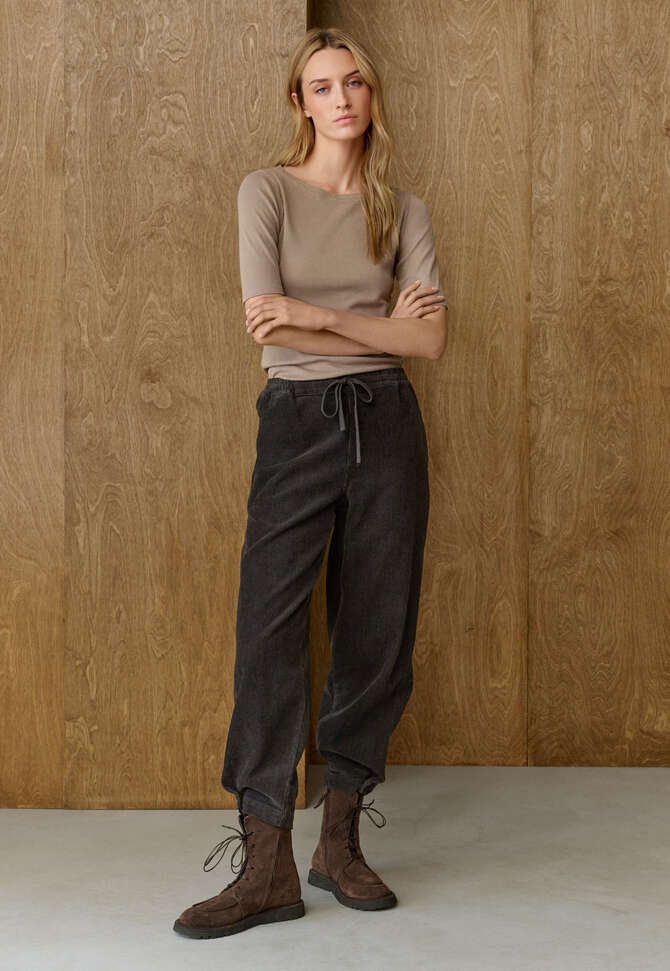 Ribbed jersey top, Taupe, completeTheLook
