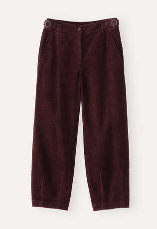 Cropped tapered-leg trousers, Damson, webstill