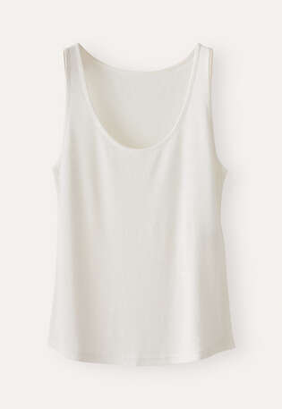 Ribbed vest, Ecru, webstill