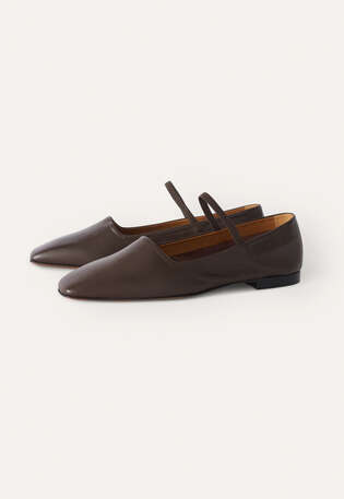 Mary Jane pumps, Dark brown, webstill