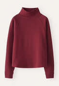 Funnel-neck sweatshirt, Dark red, webstill