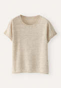 Short-sleeve sweater, M&eacute;lange natural, webstill