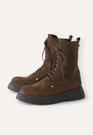 Lace-up boots, Brown, webstill