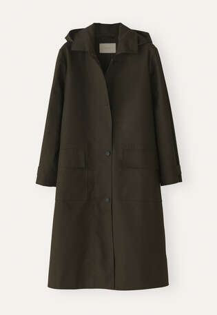 Hooded trench coat, Fir, webstill