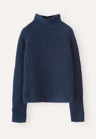 Funnel-neck sweater, Dark petrol, webstill