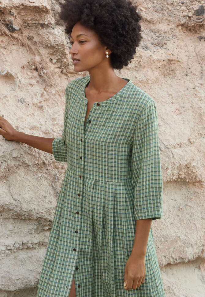 Long checked dress, Evergreen, completeTheLook