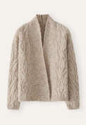 Cable-stitch cardigan, Fawn grey, webstill